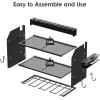 imageCCCEI Modular Power Tool Organizer Wall Mount with Charging Station Garage 4 Drill Storage Shelf with Hooks Screwdriver Drill Bit Heavy Duty Rack Tool Battery Holder Built in 8 Outlet Power StripCBlack