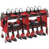 imageCCCEI Modular Power Tool Organizer Wall Mount with Charging Station Garage 4 Drill Storage Shelf with Hooks Screwdriver Drill Bit Heavy Duty Rack Tool Battery Holder Built in 8 Outlet Power StripARed