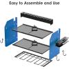 imageCCCEI Modular Power Tool Organizer Wall Mount with Charging Station Garage 4 Drill Storage Shelf with Hooks Screwdriver Drill Bit Heavy Duty Rack Tool Battery Holder Built in 8 Outlet Power StripEBlue