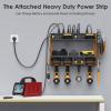 imageCCCEI Modular Power Tool Organizer Wall Mount with Charging Station Garage 4 Drill Storage Shelf with Hooks Screwdriver Drill Bit Heavy Duty Rack Tool Battery Holder Built in 8 Outlet Power StripBYellow