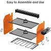imageCCCEI Modular Power Tool Organizer Wall Mount with Charging Station Garage 4 Drill Storage Shelf with Hooks Screwdriver Drill Bit Heavy Duty Rack Tool Battery Holder Built in 8 Outlet Power StripFOrange