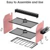 imageCCCEI Modular Power Tool Organizer Wall Mount with Charging Station Garage 4 Drill Storage Shelf with Hooks Screwdriver Drill Bit Heavy Duty Rack Tool Battery Holder Built in 8 Outlet Power StripKPink
