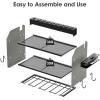 imageCCCEI Modular Power Tool Organizer Wall Mount with Charging Station Garage 4 Drill Storage Shelf with Hooks Screwdriver Drill Bit Heavy Duty Rack Tool Battery Holder Built in 8 Outlet Power StripGGrey