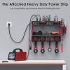 imageCCCEI Modular Power Tool Organizer Wall Mount with Charging Station Garage 4 Drill Storage Shelf with Hooks Screwdriver Drill Bit Heavy Duty Rack Tool Battery Holder Built in 8 Outlet Power StripARed