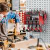 imageCCCEI Modular Power Tool Organizer Wall Mount with Charging Station Garage 4 Drill Storage Shelf with Hooks Screwdriver Drill Bit Heavy Duty Rack Tool Battery Holder Built in 8 Outlet Power StripARed