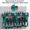 imageCCCEI Modular Power Tool Organizer Wall Mount with Charging Station Garage 4 Drill Storage Shelf with Hooks Screwdriver Drill Bit Heavy Duty Rack Tool Battery Holder Built in 8 Outlet Power StripJNavy Blue