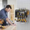 imageCCCEI Modular Power Tool Organizer Wall Mount with Charging Station Garage 4 Drill Storage Shelf with Hooks Screwdriver Drill Bit Heavy Duty Rack Tool Battery Holder Built in 8 Outlet Power StripCBlack