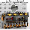 imageCCCEI Modular Power Tool Organizer Wall Mount with Charging Station Garage 4 Drill Storage Shelf with Hooks Screwdriver Drill Bit Heavy Duty Rack Tool Battery Holder Built in 8 Outlet Power StripGGrey