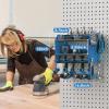 imageCCCEI Modular Power Tool Organizer Wall Mount with Charging Station Garage 4 Drill Storage Shelf with Hooks Screwdriver Drill Bit Heavy Duty Rack Tool Battery Holder Built in 8 Outlet Power StripEBlue