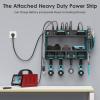 imageCCCEI Modular Power Tool Organizer Wall Mount with Charging Station Garage 4 Drill Storage Shelf with Hooks Screwdriver Drill Bit Heavy Duty Rack Tool Battery Holder Built in 8 Outlet Power StripJNavy Blue