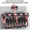 imageCCCEI Modular Power Tool Organizer Wall Mount with Charging Station Garage 4 Drill Storage Shelf with Hooks Screwdriver Drill Bit Heavy Duty Rack Tool Battery Holder Built in 8 Outlet Power StripKPink
