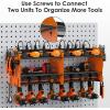 imageCCCEI Modular Power Tool Organizer Wall Mount with Charging Station Garage 4 Drill Storage Shelf with Hooks Screwdriver Drill Bit Heavy Duty Rack Tool Battery Holder Built in 8 Outlet Power StripFOrange