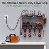 imageCCCEI Modular Power Tool Organizer Wall Mount with Charging Station Garage 4 Drill Storage Shelf with Hooks Screwdriver Drill Bit Heavy Duty Rack Tool Battery Holder Built in 8 Outlet Power StripFOrange