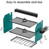imageCCCEI Modular Power Tool Organizer Wall Mount with Charging Station Garage 4 Drill Storage Shelf with Hooks Screwdriver Drill Bit Heavy Duty Rack Tool Battery Holder Built in 8 Outlet Power StripJNavy Blue