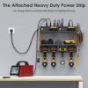 imageCCCEI Modular Power Tool Organizer Wall Mount with Charging Station Garage 4 Drill Storage Shelf with Hooks Screwdriver Drill Bit Heavy Duty Rack Tool Battery Holder Built in 8 Outlet Power StripBYellow