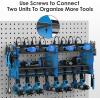 imageCCCEI Modular Power Tool Organizer Wall Mount with Charging Station Garage 4 Drill Storage Shelf with Hooks Screwdriver Drill Bit Heavy Duty Rack Tool Battery Holder Built in 8 Outlet Power StripEBlue
