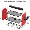 imageCCCEI Modular Power Tool Organizer Wall Mount with Charging Station Garage 4 Drill Storage Shelf with Hooks Screwdriver Drill Bit Heavy Duty Rack Tool Battery Holder Built in 8 Outlet Power StripARed