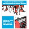 imageCCCEI Modular Power Tools Organizer with USB Charging Station 4 Layer Drills and Battery Storage Wall Mount Garage Shop Organization Anniversary Birthday Gifts for Men Father 6FT Cord BlackRed