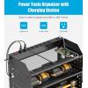 imageCCCEI Modular Power Tools Organizer with USB Charging Station 4 Layer Drills and Battery Storage Wall Mount Garage Shop Organization Anniversary Birthday Gifts for Men Father 6FT Cord BlackBlack