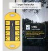 imageCCCEI Outdoor Power Strip Weatherproof with 8 Plug Waterproof Extension Cord with Multiple Outlets Christmas Exterior Garden Yard Surge Protector 15FTYellow