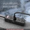 imageCCCEI Outdoor Waterproof 25 FT Flat Plug Extension Cord Power Strip1500J Surge Protector Weatherproof Indoor Exterior Multiple Outlet 25 Foot Extra Long 3 Prong 4 Outlets Black Black 25FTBlack
