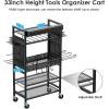 imageCCCEI Power Tool Organizer Cart with Charging Station Garage Floor Rolling Storage Cart on Wheels for Mechanic Mobile 6 Drill Tool Box Utility Cart with Battery Charging Power Strip BlackBlack