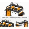 imageCCCEI Power Tool Organizer Cart with Charging Station Garage Floor Rolling Storage Cart on Wheels for Mechanic Mobile 6 Drill Tool Box Utility Cart with Battery Charging Power Strip BlackYellow