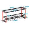 imageCCCEI Power Tool Organizer Wall Mount Large 3 Layer Garage Storage Shelves and Organization Heavy Duty Metal Drill Battery Tools Box Holder Rack Gifts for Men Red