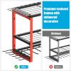 imageCCCEI Power Tool Organizer Wall Mount Large 3 Layer Garage Storage Shelves and Organization Heavy Duty Metal Drill Battery Tools Box Holder Rack Gifts for Men Red