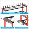 imageCCCEI Power Tool Organizer Wall Mount Large 3 Layer Garage Storage Shelves and Organization Heavy Duty Metal Drill Battery Tools Box Holder Rack Gifts for Men Red