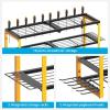 imageCCCEI Power Tool Organizer Wall Mount Large 4 Layer Garage Storage Shelves and Organization Heavy Duty Metal Drill Battery Tools Box Holder Rack Gifts for Men Yellow