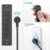 imageCCCEI Recessed Power Strip Surge Protector with 5 Outlets USB 30 USBA and USBC Ports Built in Furniture Desk Hidden Outlet with 6 FT 45 Degree Flat Plug Extension Cord6FT