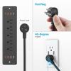 imageCCCEI Recessed Power Strip Surge Protector with 5 Outlets USB 30 USBA and USBC Ports Built in Furniture Desk Hidden Outlet with 6 FT 45 Degree Flat Plug Extension Cord10FT