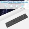 imageCCCEI Recessed Power Strip Surge Protector with 5 Outlets USB 30 USBA and USBC Ports Built in Furniture Desk Hidden Outlet with 6 FT 45 Degree Flat Plug Extension Cord6FT
