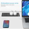 imageCCCEI Recessed Power Strip with 20W USB C Port Fast Charging USB A Port Desk Outlet Furniture Hidden Charging Station for Side Table End Table with 6FT 45 Degree Flat Plug Extension Cord Black20WBlack