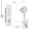 imageCCCEI Recessed Power Strip with 20W USB C Port Fast Charging USB A Port Desk Outlet Furniture Hidden Charging Station for Side Table End Table with 6FT 45 Degree Flat Plug Extension Cord Black20WWhite