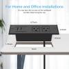 imageCCCEI Recessed Power Strip with 20W USB C Port Fast Charging USB A Port Desk Outlet Furniture Hidden Charging Station for Side Table End Table with 6FT 45 Degree Flat Plug Extension Cord Black45WBlack