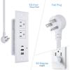 imageCCCEI Recessed Power Strip with 20W USB C Port Fast Charging USB A Port Desk Outlet Furniture Hidden Charging Station for Side Table End Table with 6FT 45 Degree Flat Plug Extension Cord Black20WWhite