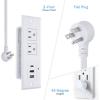 imageCCCEI Recessed Power Strip with 20W USB C Port Fast Charging USB A Port Desk Outlet Furniture Hidden Charging Station for Side Table End Table with 6FT 45 Degree Flat Plug Extension Cord Black20WWhite
