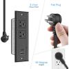 imageCCCEI Recessed Power Strip with 20W USB C Port Fast Charging USB A Port Desk Outlet Furniture Hidden Charging Station for Side Table End Table with 6FT 45 Degree Flat Plug Extension Cord Black20WBlack