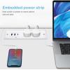 imageCCCEI Recessed Power Strip with 20W USB C Port Fast Charging USB A Port Desk Outlet Furniture Hidden Charging Station for Side Table End Table with 6FT 45 Degree Flat Plug Extension Cord Black20WWhite