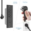 imageCCCEI Recessed Power Strip with 20W USB C Port Fast Charging USB A Port Desk Outlet Furniture Hidden Charging Station for Side Table End Table with 6FT 45 Degree Flat Plug Extension Cord Black20WBlack
