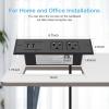 imageCCCEI Recessed Power Strip with 20W USB C Port Fast Charging USB A Port Desk Outlet Furniture Hidden Charging Station for Side Table End Table with 6FT 45 Degree Flat Plug Extension Cord Black20WBlack