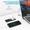 imageCCCEI Recessed Power Strip with Outlet and USB C Ports Furniture Flush Mount Power Strip Small Desk Hidden Outlet for Conference Table Nightstand Black 6FT20WUSBC