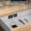 imageCCCEI Recessed Power Strip with Outlet and USB C Ports Furniture Flush Mount Power Strip Small Desk Hidden Outlet for Conference Table Nightstand Black 6FT20WUSBC