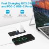 imageCCCEI Recessed Power Strip with Outlet and USB C Ports Furniture Flush Mount Power Strip Small Desk Hidden Outlet for Conference Table Nightstand Black 6FT65WUSBC