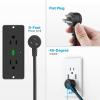 imageCCCEI Recessed Power Strip with Outlet and USB C Ports Furniture Flush Mount Power Strip Small Desk Hidden Outlet for Conference Table Nightstand Black 6FT45WUSBC