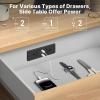 imageCCCEI Recessed Power Strip with Outlet and USB C Ports Furniture Flush Mount Power Strip Small Desk Hidden Outlet for Conference Table Nightstand Black 6FT45WUSBC