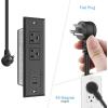 imageCCCEI Recessed Power Strip with Two USBC Ports Fast Charging USB A Port Desk Outlet Black Furniture Hidden Charging Station for Side Table End Table with 6 FT 45 Degree Flat Plug Extension Cord45W USBC