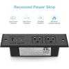 imageCCCEI Recessed Power Strip with Two USBC Ports Fast Charging USB A Port Desk Outlet Black Furniture Hidden Charging Station for Side Table End Table with 6 FT 45 Degree Flat Plug Extension Cord20W USBC
